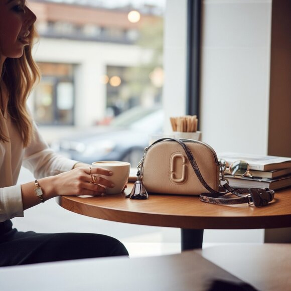 Marc Jacobs Shutter Camera Bag Inspired Camel Leather Structured Cross Body Bag - Picture 1 of 13